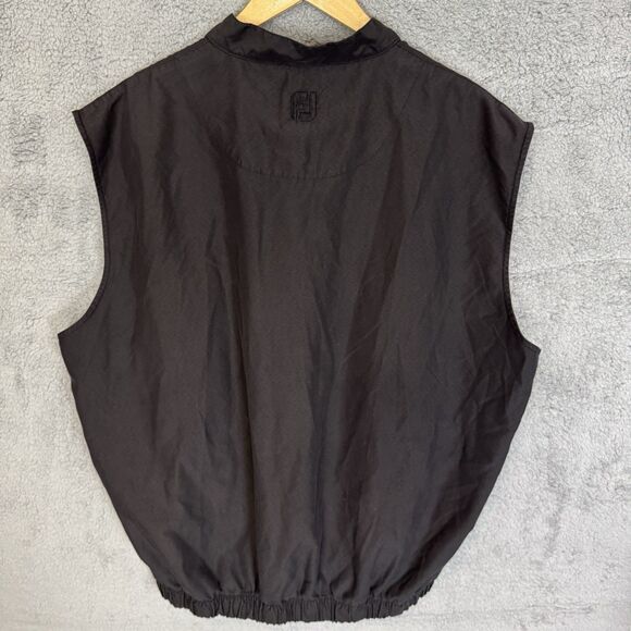 Footjoy Vest Men’s Large Black Windbreaker 1/4 Snap Button Sleeveless - Picture 8 of 9